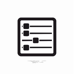Fototapeta premium Clean and modern UI element depicting a control panel with sliders and checkboxes, signifying customizable settings and personalized options for digital interfaces