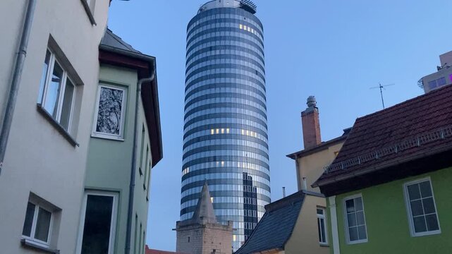 Jena, Germany, City center with modern and historic towers