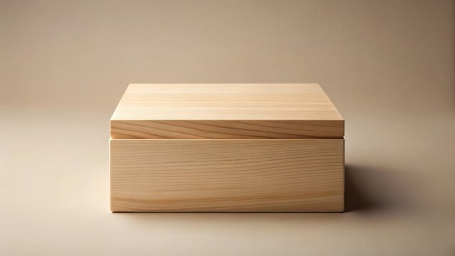 Simple Wooden Box with Lid, a Clean Minimalist Design for Display or Storage