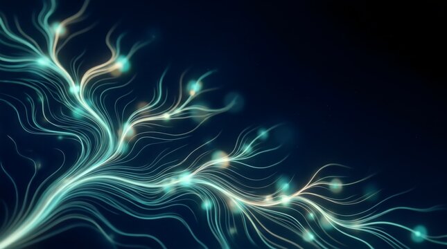 Vagus Nerve Concept: Abstract Neural Branching and Nervous System Signal Visualization
