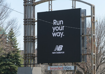 Naklejka premium New Balance advertising with slogan 