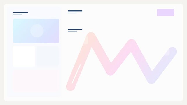 Animated analytics dashboard interface with growing chart line pastel business UI loop modern SaaS admin panel data visualization background 4k