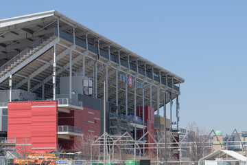 Naklejka premium east elevation of BMO Field, a stadium, located at 170 Princes' Blvd, Exhibition Place, Toronto