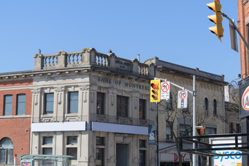 Obraz premium exterior of BMO Bank of Montreal, 2859 Dundas St W, originally Bank of British North America, designed by Ellis & Connery, 1907, The Junction, Toronto