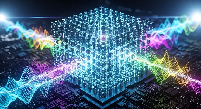 abstract background with binary code