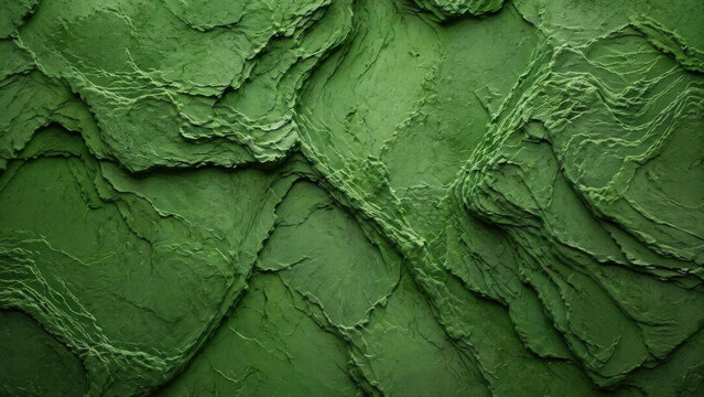 Layered Green Rock Texture Background &ndash; Natural Stone Surface with Organic Patterns