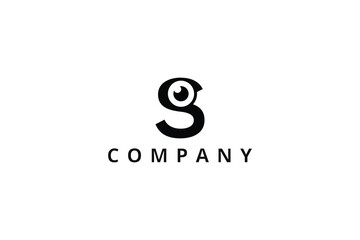 Obraz premium eye and letter s logo minimalist business template