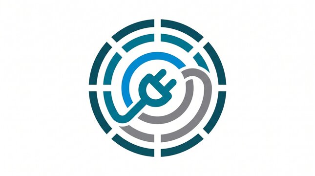 A stylized logo with a wrench.
