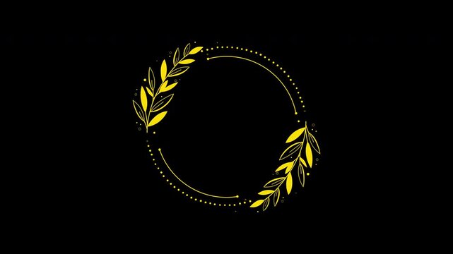 Elegant Wedding Flower Wreath Animated Title Frame Alpha Channel