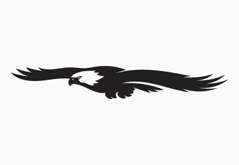 Fototapeta premium Eagle in Flight – Sleek Horizontal Silhouette Design