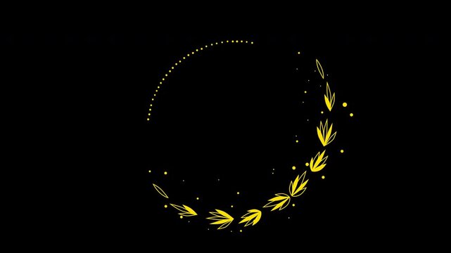 Elegant Wedding Flower Wreath Animated Title Frame Alpha Channel