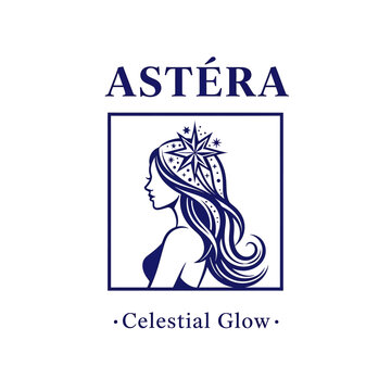 Astera Logo With Female Silhouette Design.