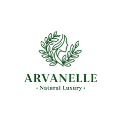 Fototapeta premium Green luxury brand logo design.