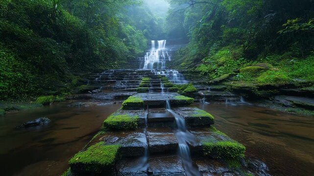 coorg kodagu karnataka stunning waterfalls cascading through lush tropical forest video