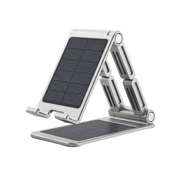 Foldable solar powered tablet stand