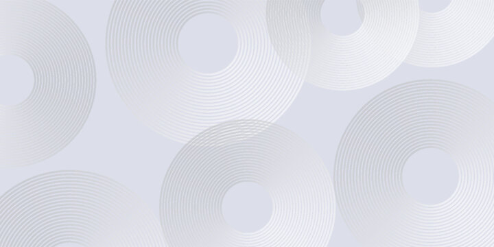Abstract white background with white circle lines. Digital future technology concept simple art modern