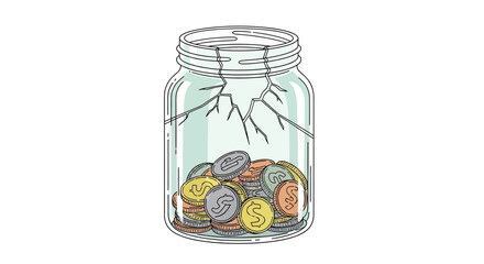 Coins in a glass jar. © Candra