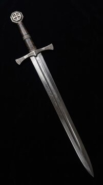 Vintage sword illustration isolated on a black background
