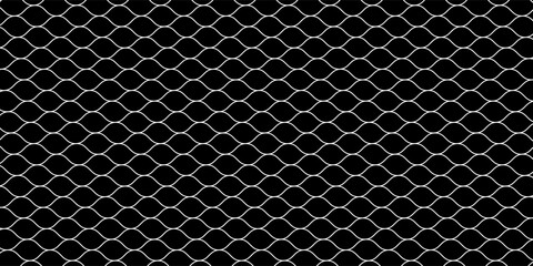 Fishing or soccer net. Repeated hexagon pattern. Black wired mesh texture isolated on white background. © Haikal