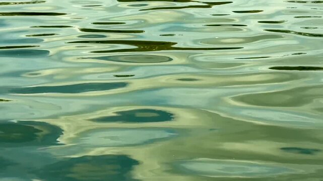 Reflections of light on water from soft waves in flowing water. Backgrounds.  