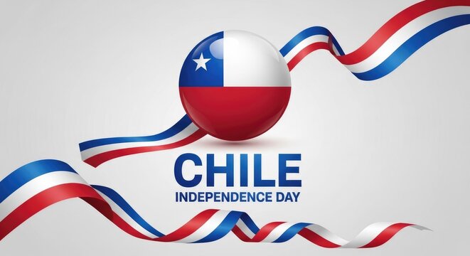 Chilean independence day celebration an egg shaped flag with ribbons