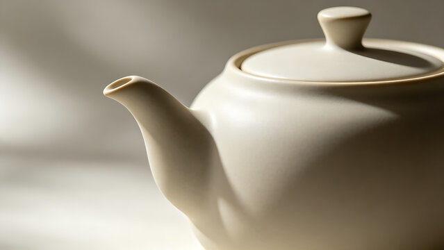 unanimity. A minimalist ceramic teapot with a seamless spout and smooth curves. bar promotions, beverage menus, designed for food & beverage menus and cafe branding, enhances appetite appeal.