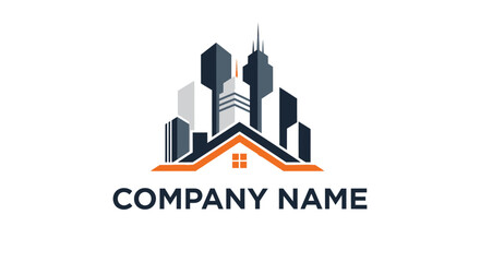 Obraz premium Company Logo with Cityscape Design Elements.