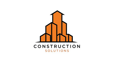 Obraz premium Construction Solutions Company Logo Design.