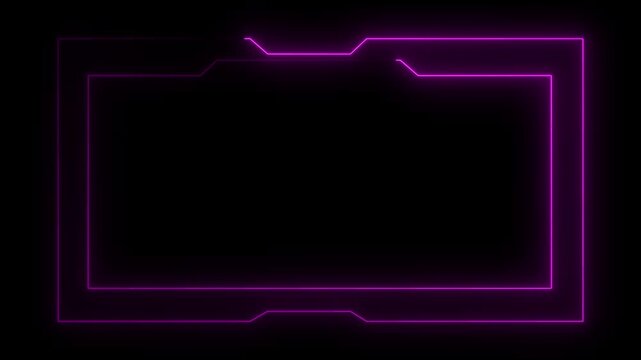neon purple frame with angular corners on black background