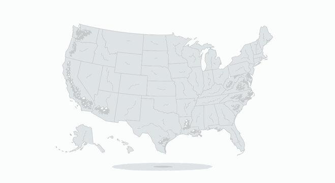 United States Map - Topographical Relief and Elevation Data