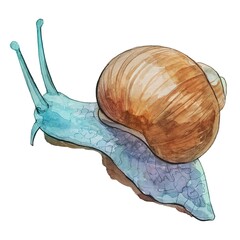 Slow and Steady: Hand-Painted Snail Art. Capture the quiet beauty of nature with these delicate watercolor snail graphics. Featuring intricate shell textures and gentle colors, these illustrations are © Yurii Shapoval