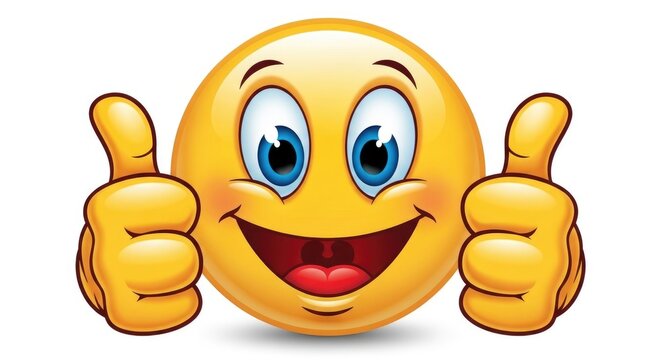 Cheerful smiley face giving two thumbs up a symbol of positivity and approval