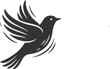 Fototapeta premium Bird Graphic Icon in Flight for Eco Friendly Sustainable Designs