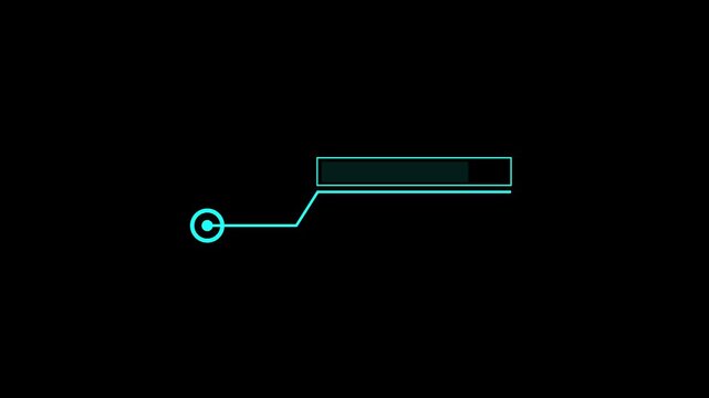 Sci-fi technology HUD callout on black. Cyan futuristic sci-fi technology HUD callout. Digital sci-fi technology HUD for targeting and navigation interface design art.