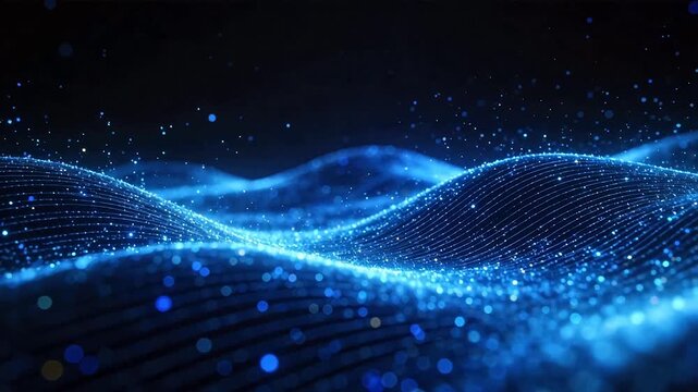 Blue glowing wave pattern