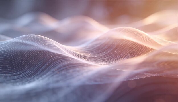 Abstract wave background with looping light, soft line texture, pastel gradient glow, and modern digital design flowing texture for SEO friendly visual background