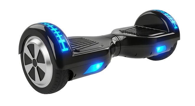 Black hoverboard with blue led lights
