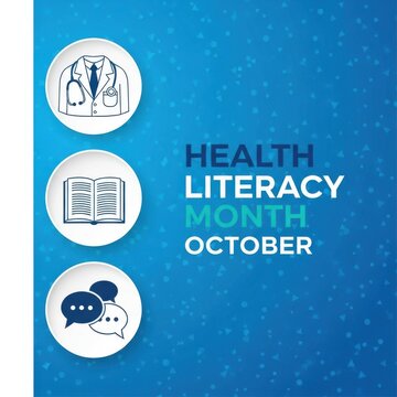 Health literacy month october concept with medical icons