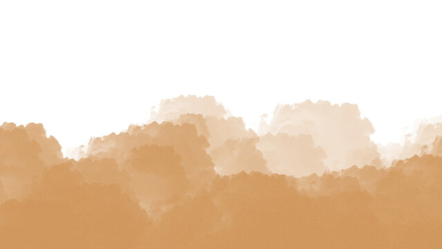 Dust cloud with warm tones on transparent background high-quality professional detailed modern