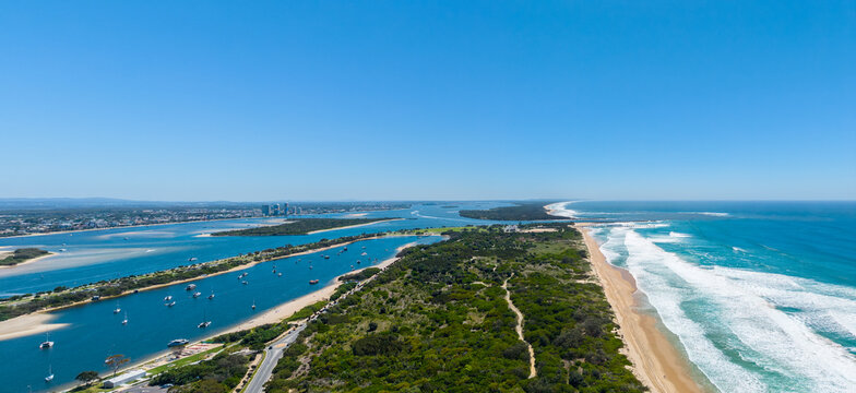 Aerial view of Southport Spit