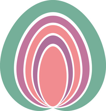 Colorful concentric ovals in a green circle circles