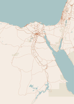 Modern minimalist vector map of Cairo, Egypt. High-quality SVG illustration of Cairo city grid, Nile River, and urban layout for architectural posters, travel, and web design.