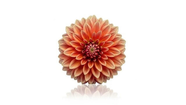 Single vibrant orange dahlia flower