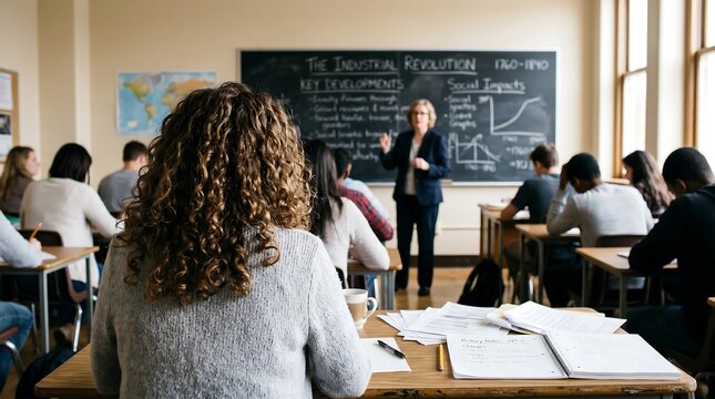 Diverse students attending financial education workshop in bright classroom with instructor teaching budget planning