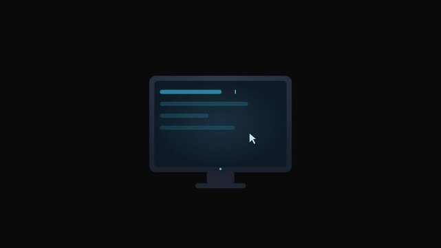 Computer Screen Displaying Coding Software with Cursor Moving in Dark Digital Environment