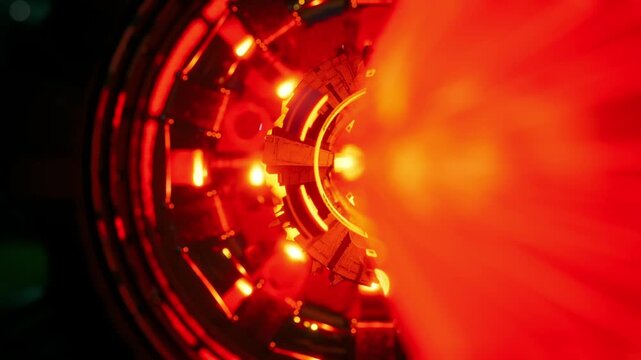 Futuristic Fusion Reactor Core With Glowing Energy Beam And Advanced Particle Accelerator Technology