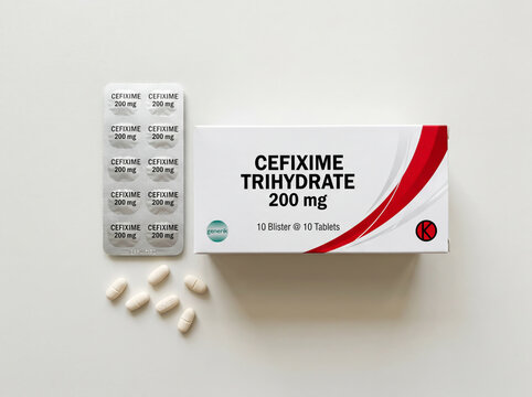 Cefixime Trihydrate 200mg Antibiotic Medicine Box Packaging