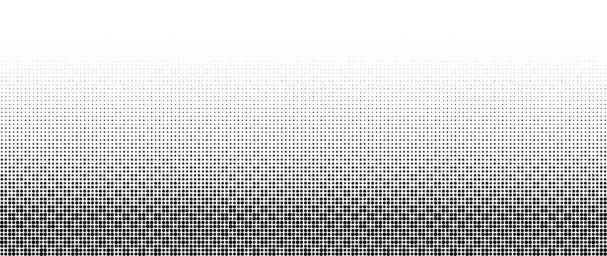 Elegant monochrome halftone gradient texture with dotted pattern. Great for UI design, posters, covers, and trendy visual compositions. Fully scalable vector illustration. 
