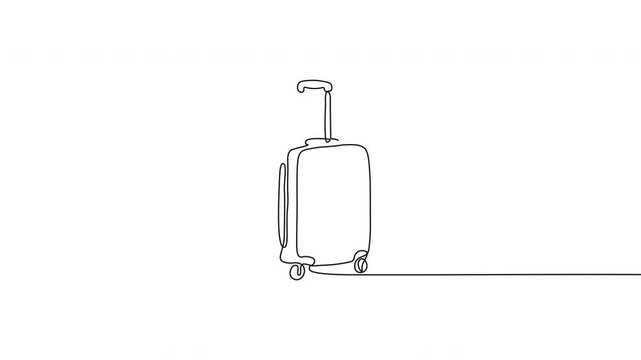 Continuous One-Line Drawing Animation - Suitcase Vector Design