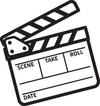 Movie Slate Clapperboard Icon for Film Production and Cinema Graphic